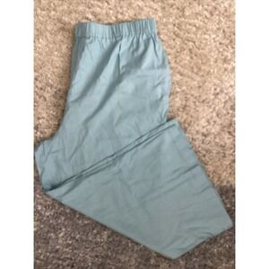 WYNNE LAYERS WOMAN PULL ON Pants Size 1X Blue Cropped Wide Flowery Leg Brand New